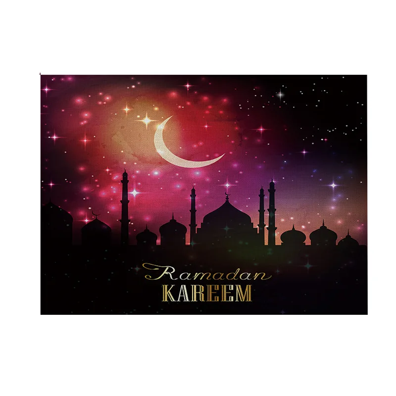 
EID Festival Decoration Cotton Linen Placemats For Home Table Decoration 