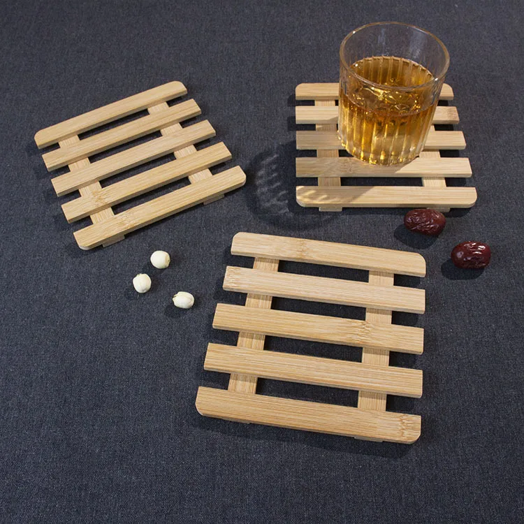 Household Tabletop Protector High Temperature Resistant Bamboo Tabletop Heat Insulation Pad Non-Slip Kitchen Pot Plate
