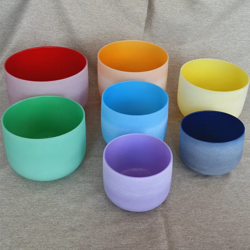 HF Custom Design Color Quartz Crystal Singing Bowl Set