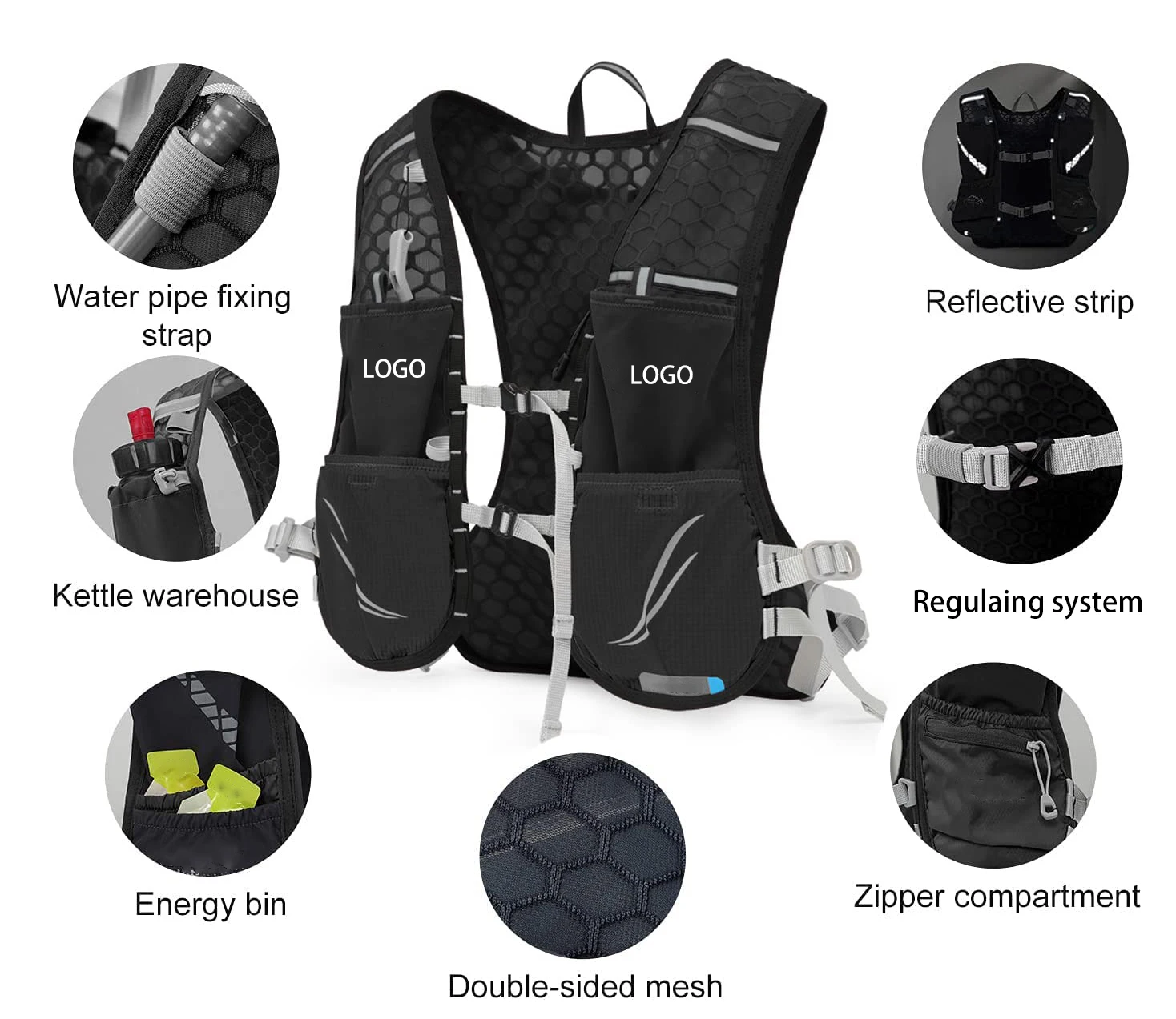 Sports Hydration Vest Backpack Lightweight Men and Women Running Vest Bag Bladder Bag Hiking Trail Running Bike Marathon