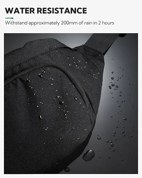 WATERFLY Large Crossbody Fanny Pack Slim Waist Bag Sports Hip Pouch for Woman Man  waist bag waterresistant