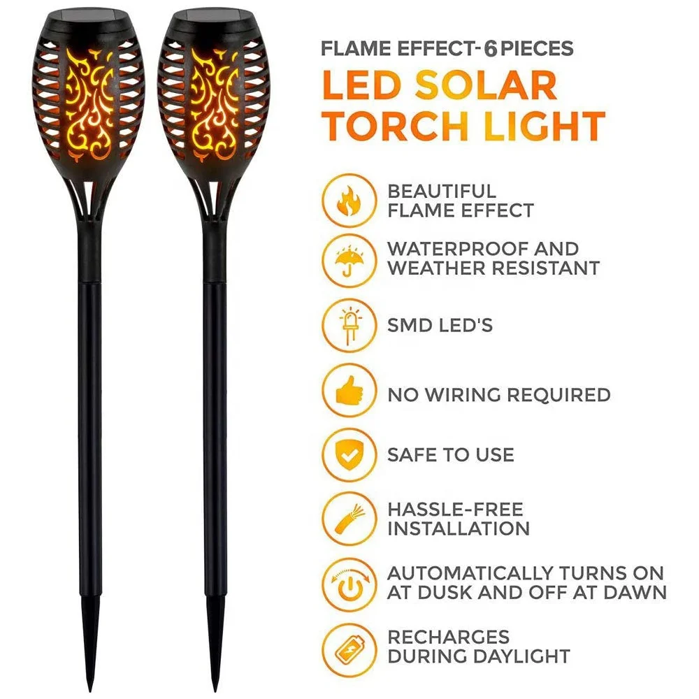  12 33 51 72 96 leds бамбуковые мерцающего огня танцы на улице декорации для ландшафтного дизайна Солнечный свет пламени двор сад патио