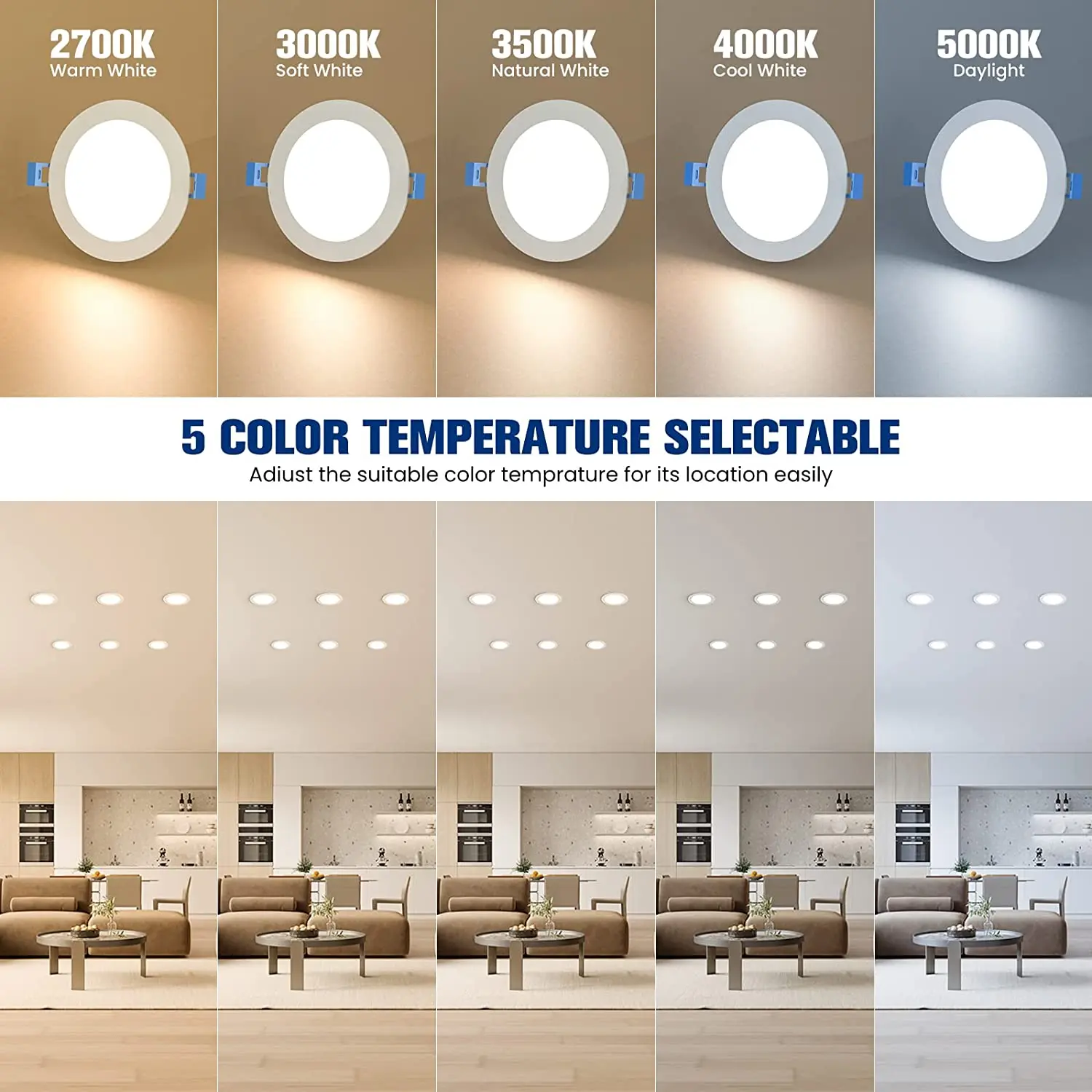 Wholesale price LED Recessed Panel Ceiling Light 810lm 9W Super Thin 4in led slim panel pot lights for bedroom