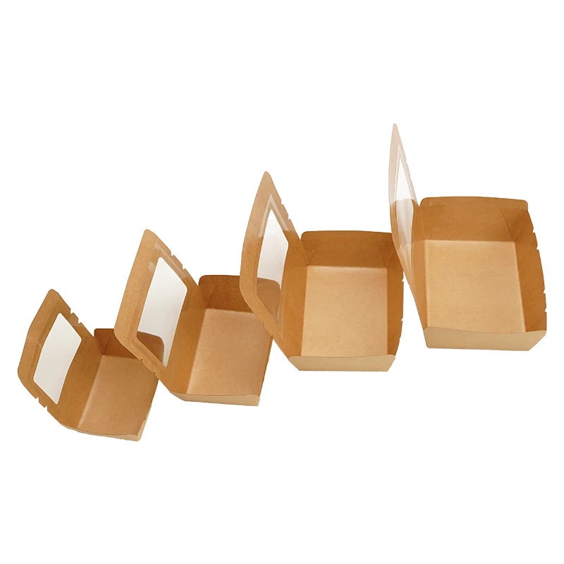 Wholesale Custom Print To Go Container Delivery Sushi Salad Packaging Kraft Paper Lunch Box with Window