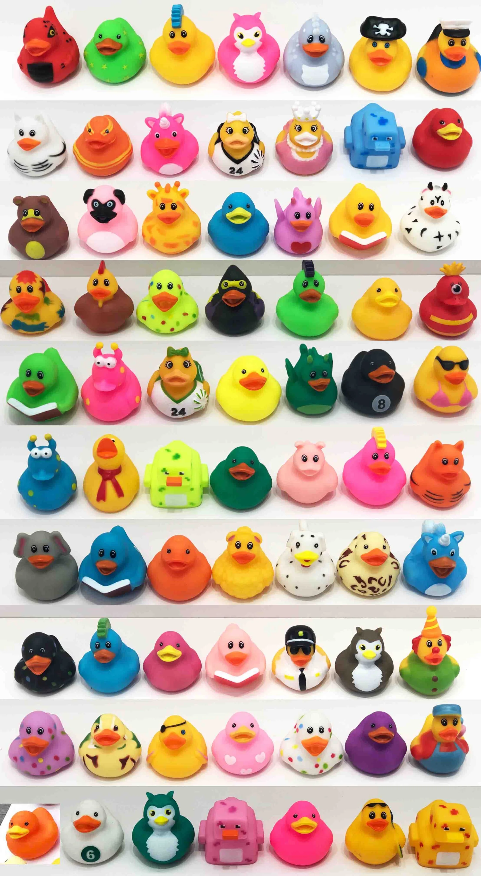 Bulk Eco Friendly Toy Animal Mini 2 Inch Tub Transparent Vinyl Toys Rubber Ducky Bathtub Squeeze Squeaky Bath Duck Assortment