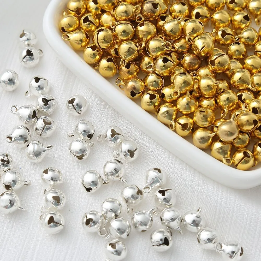 Hot Sale Wholesale Vacuum Electroplated Metal Bells Gold Silver Single Opening Small Bell DIY Bracelet Necklace Accessories Bead