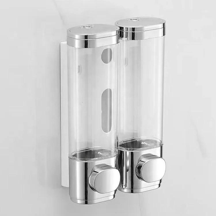 hotel adhesive empty pump press 3-in-1 liquid soap dispenser set for shampoo and conditioner premium with labels