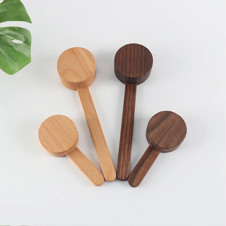Custom logo packing box wooden coffee measuring spoon