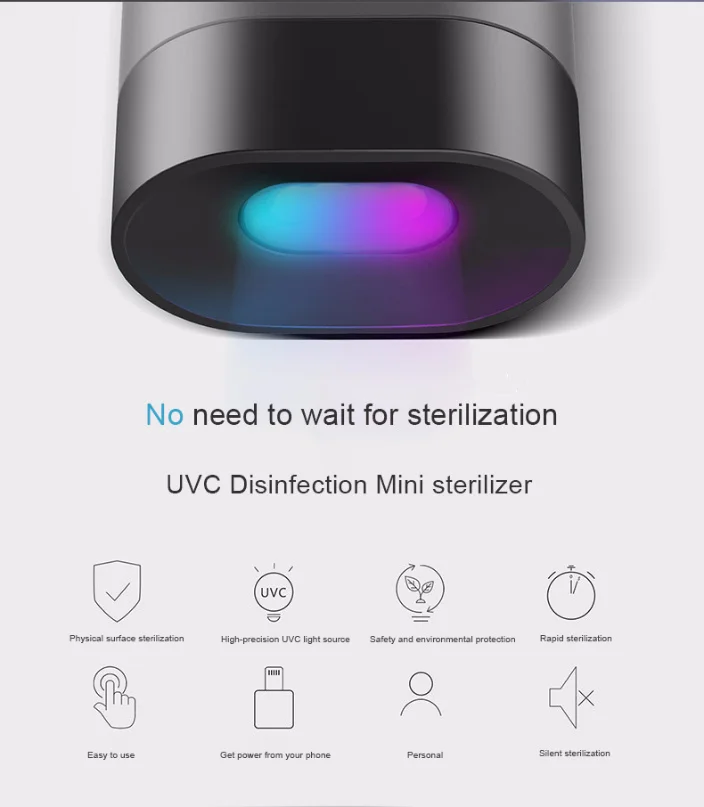 portable multi function portable phone mobile mini UVC Sterilizer B34