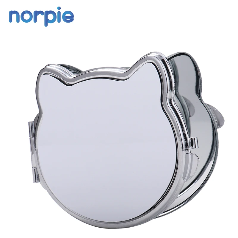 Metal Mirror Cosmetic Pocket Mirror Cat Shape Sublimation Compact Mirror