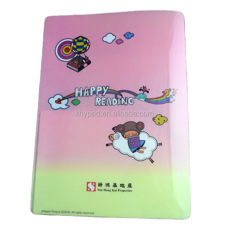 Custom Logo Printed A4 Size PP Plastic File Folder with 2 Pockets