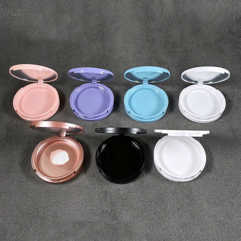 Stock 100pcs Round 59mm Pan Single Double Layers Powder Compact Case Packaging Custom Private Label Eyelashes Box Packaging