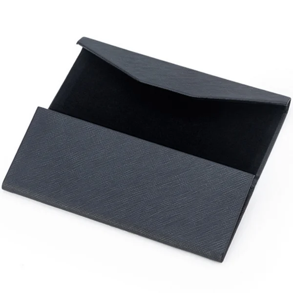 Оптовая продажа, черный складной большой футляр для солнцезащитных очков с логотипом на заказ, складной треугольный футляр для очков, кожаный футляр для очков