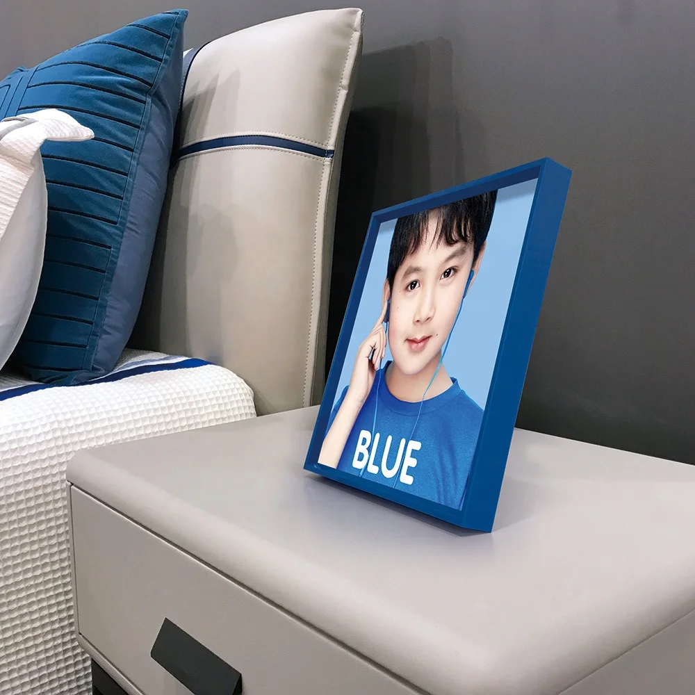 Hot Sale 8*8 Light DIY Wall Mounts Picture Wall Photo Frame Tile Photo Block Plastic Frame for Photo Wall