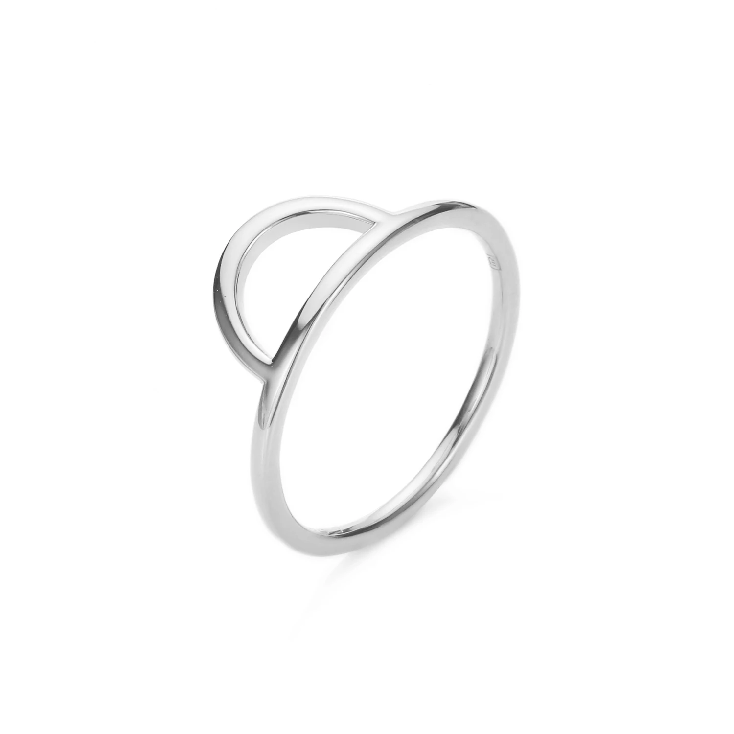 New model fashion custom design Stainless Steel rings round glossy circle ring jewelry for women