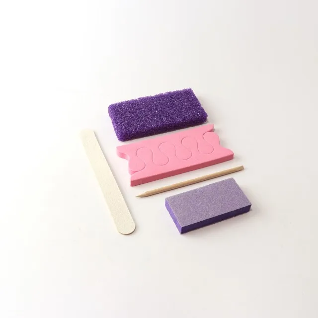 Complete Mini Nail Care Kit Professional Full Set 5 Pcs Disposable Manicure Pedicure Kit Acrylic Poly Gel Nail Tools 500 Set/Box