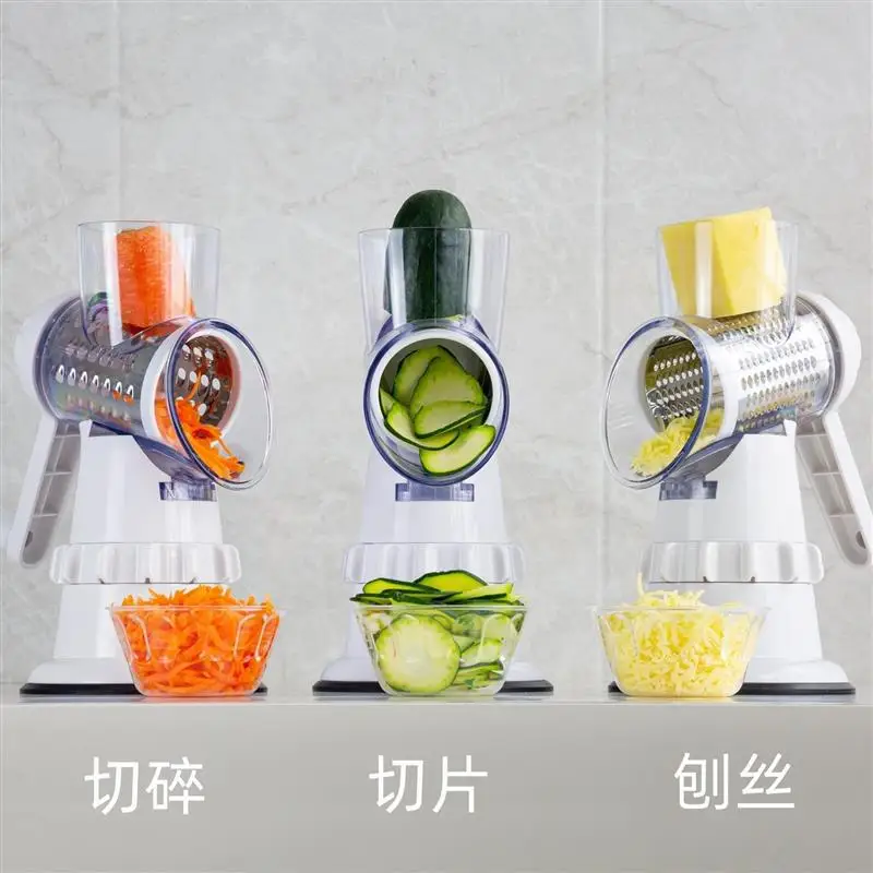 3 Blade Gear 3 in 1 Big Spiral Kitchen Shredder Multifunctional Manual Chopper Slicer Vegetable Cutter OPP Bag/color Box