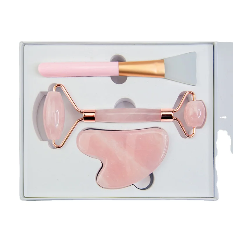 Hot selling Jade Roller Set with Brush Noiseless Jade Roller