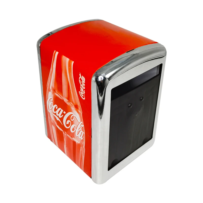 napkin box restaurant metal tissue box Holder tinplate material logo brand support customization