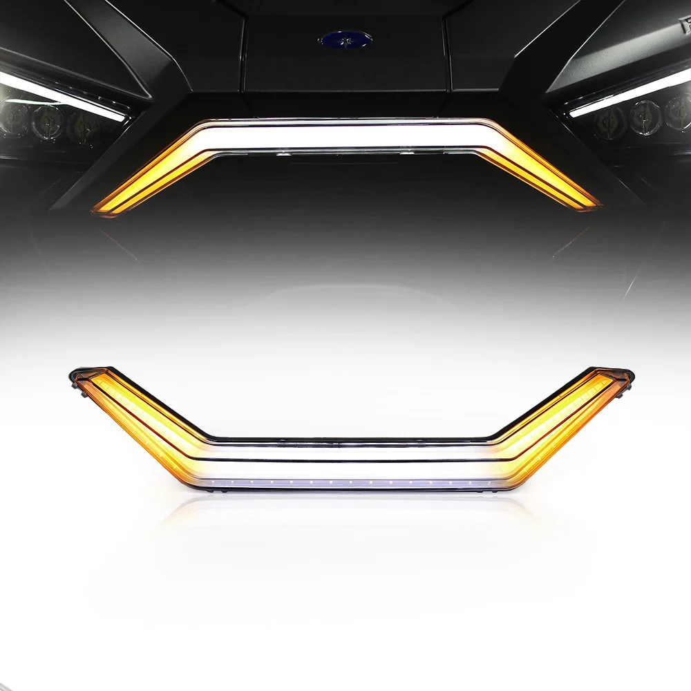 UTV Front Accent Light LED Center Grill Yellow Turn Signal Light for Polaris RZR PRO XP / 4 2020-2021 RZR PRO R 2022 #2884346