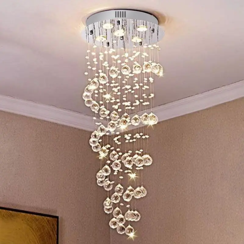Indoor villa staircase long Chandeliers Pendant Lights Wedding Decoration Crystal Ball Line Chandelier Ceiling Lamp