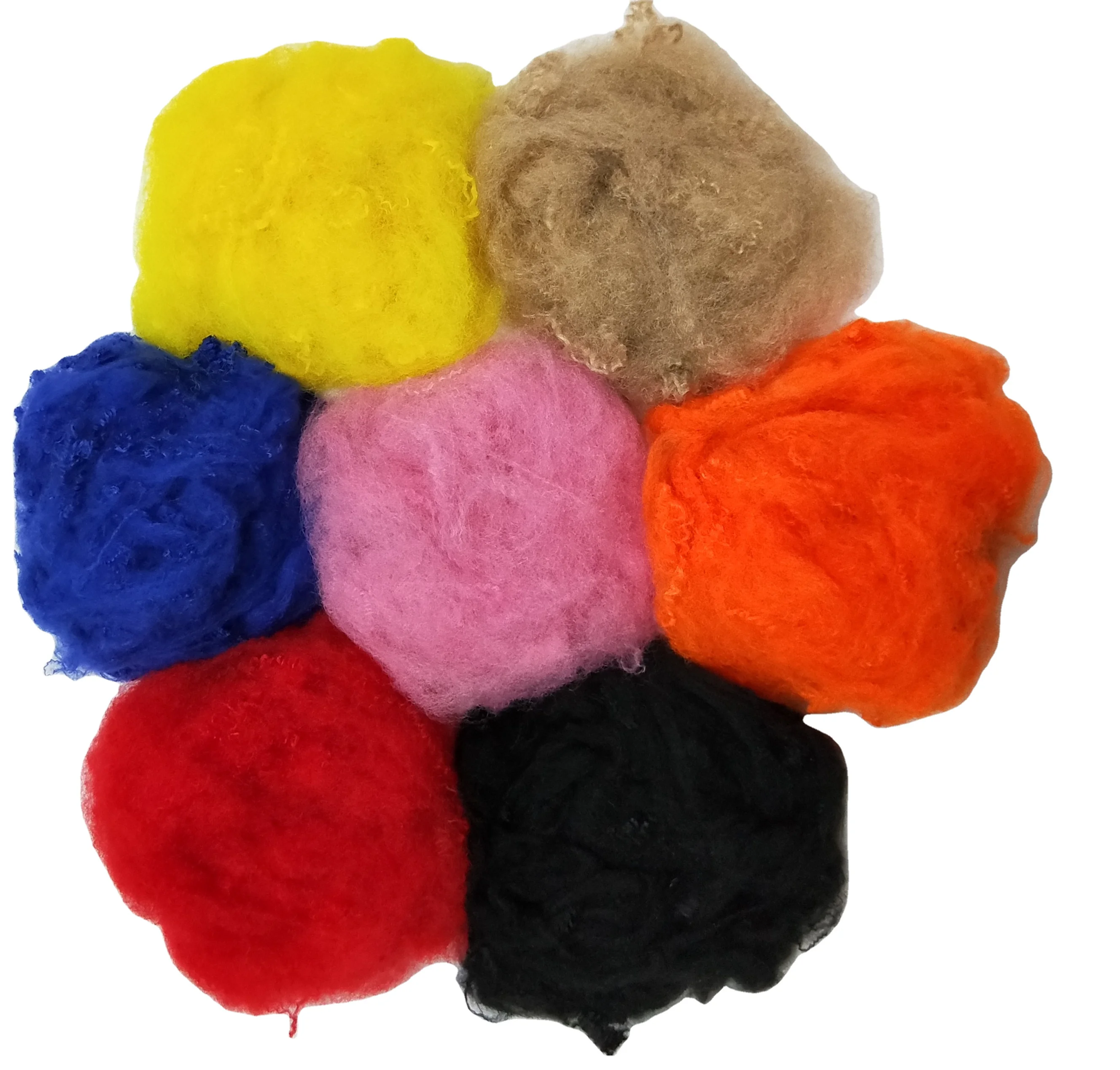 colorful polyester fiber virgin raw polyester staple fiber with good quality