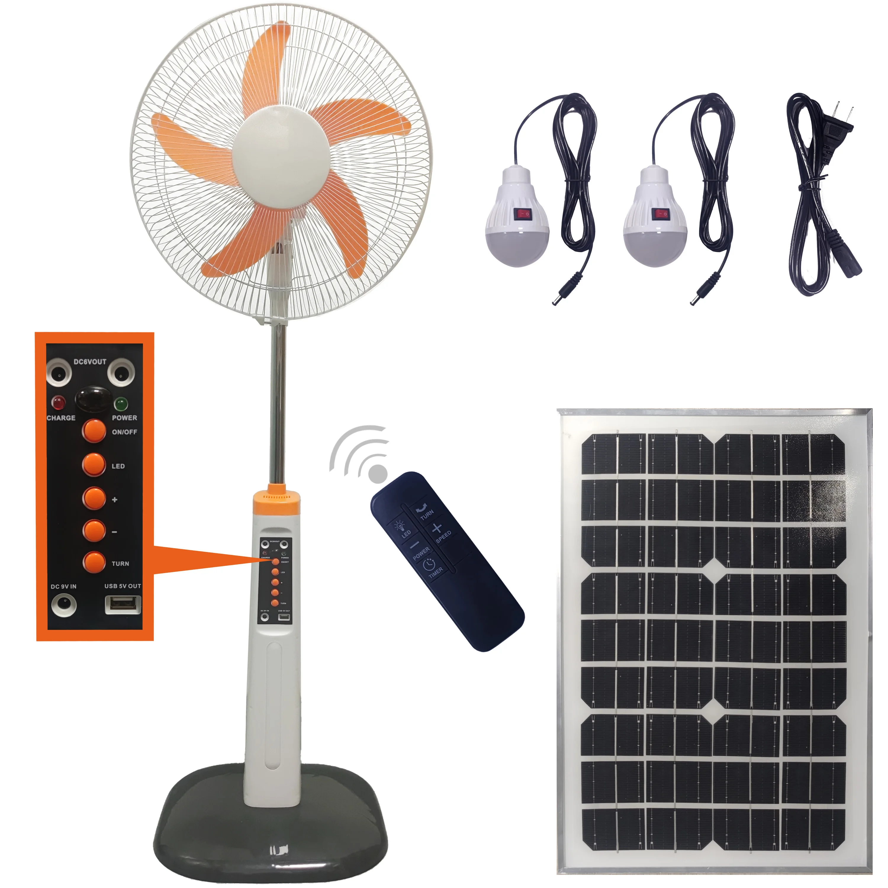 solar power standing table fans ac dc electric with solar panel rechargeable light for home outdoor stand solar fan