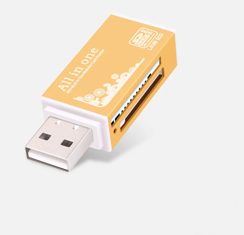 All In One USB 2.0 Micro TF SD MS MMC 4 IN 1 Flash Memory Card Reader Aluminum Alloy Smart Card Reader
