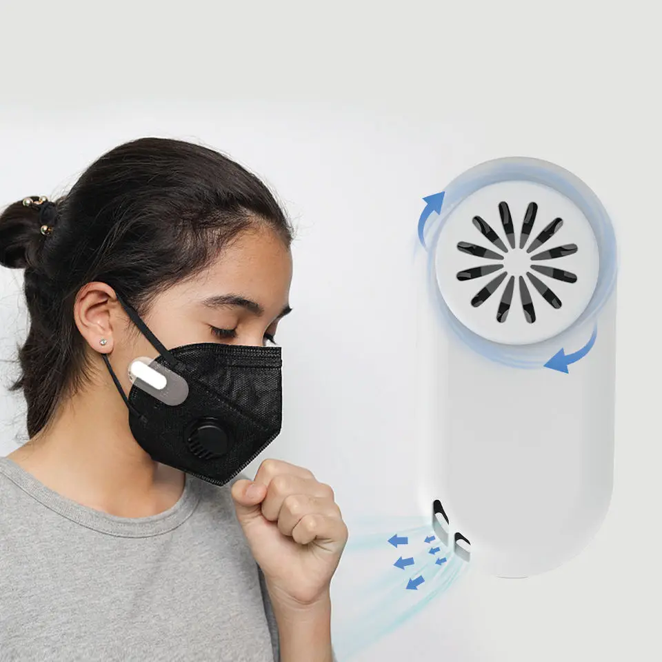New Arrival Portable Mini Face Fan Clip Fan Wearable Air Filter USB Rechargeable Exhaust Mini Fans Wearable Air Face Maskes