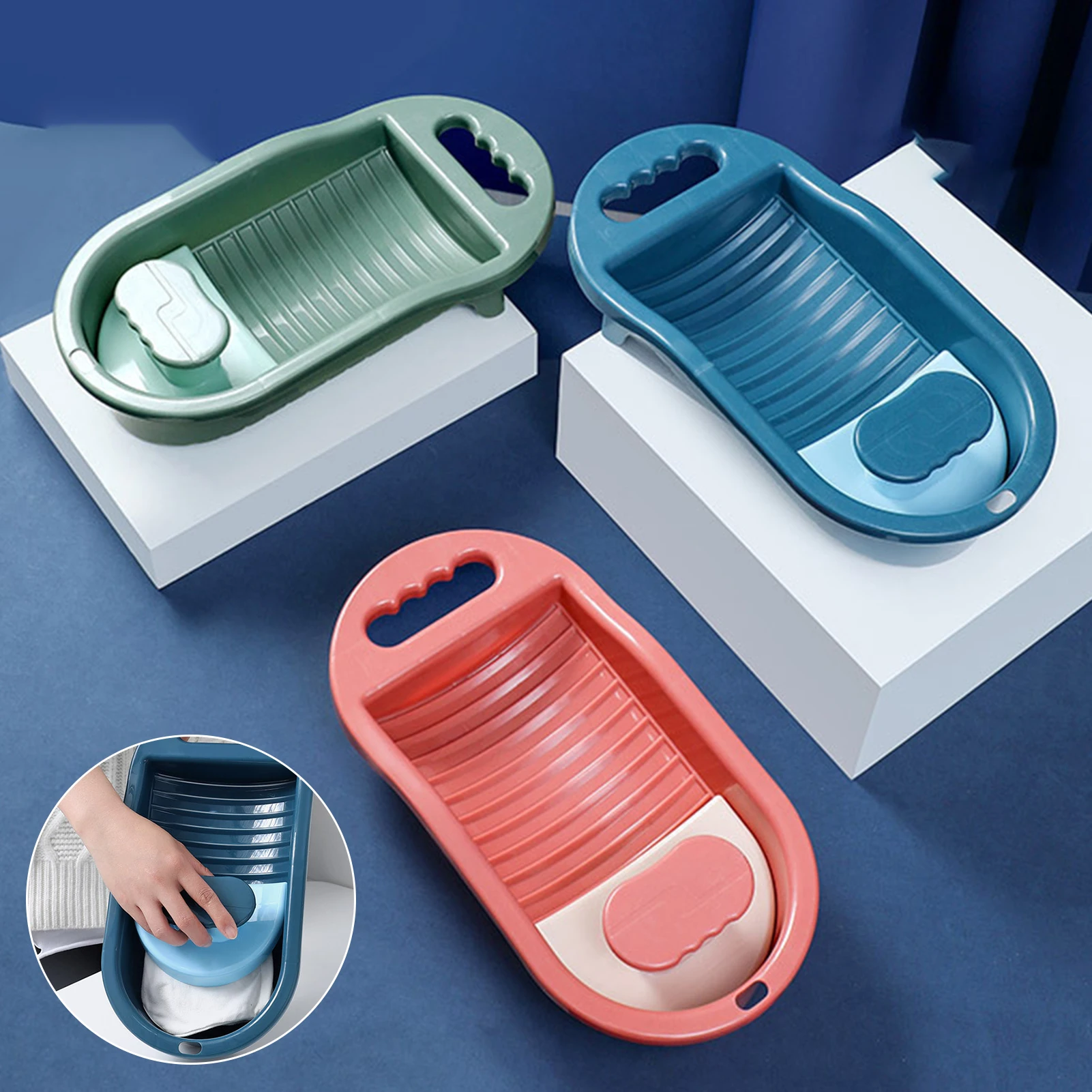 Plastic Mini Washboard For Children Shirts Socks Cleaning Non-slip Washing Tool Compact Portable Washboard