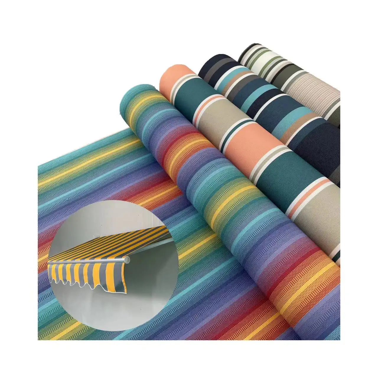 PU coated yarn dyed 100% polyester awning fabric waterproof anti-uv sustainable outdoor fabric