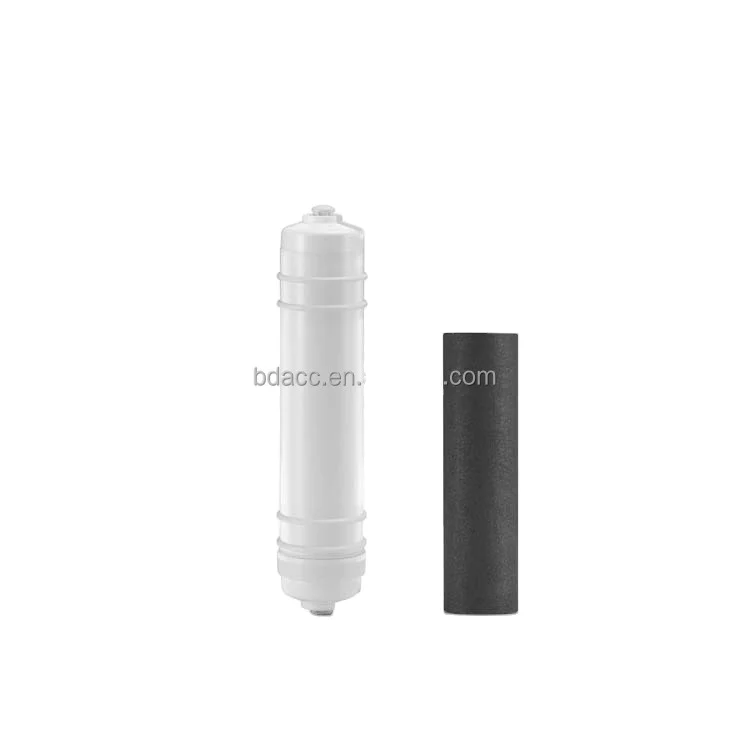 NSF Certified 1/4 inch Quick Connector Threaded Inline Coconut T33 Post Activated Carbon Water Filter for RO Filtration Systems