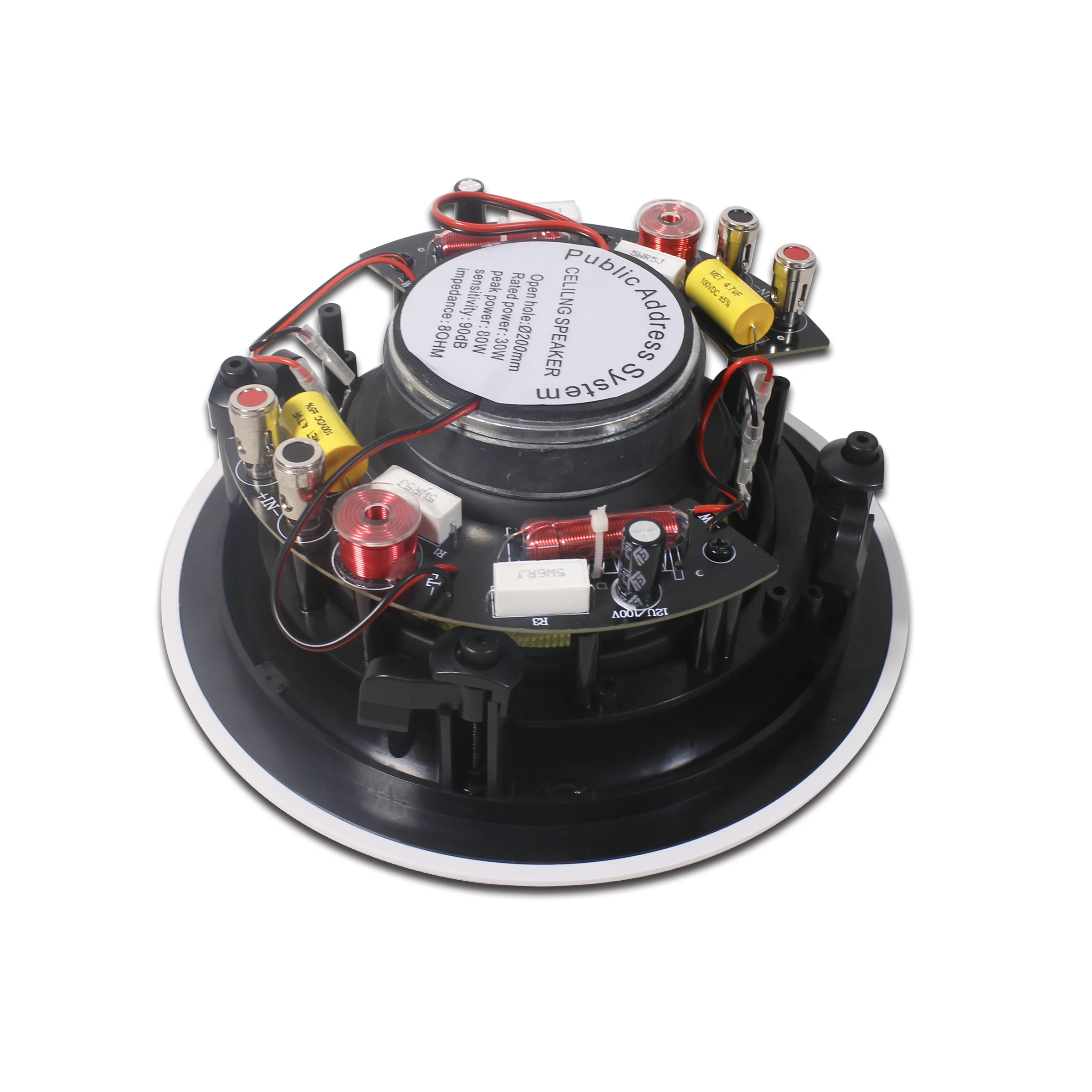 M High Performance 2 Way Ceiling Mount Speakers  50W 6.5 Inch Ceiling Speaker with Kevlar Driver/2 Tweeters
