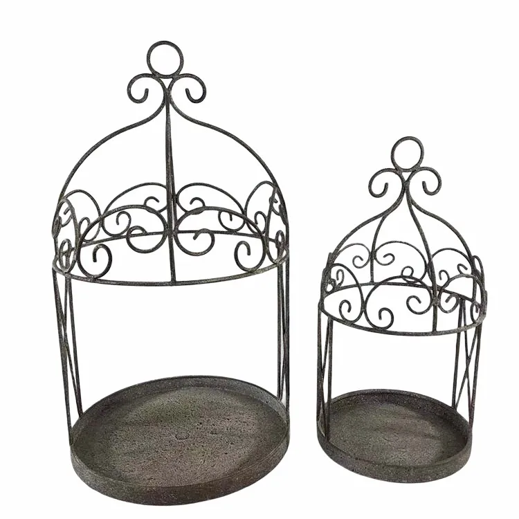 Metal Bracket Iron Hanging Decoration Bucket Holder Black Flower Pot