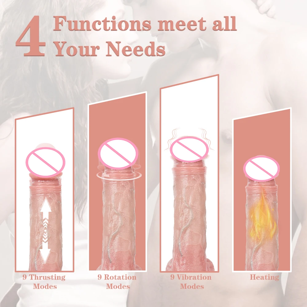 S-HANDE thrusting Liquid Silicone Heating huge dildos Silicone realistic big dildos para mujer vibrator for women men 12 inch