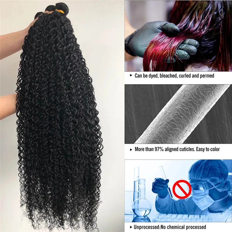 Wholesale Raw Human Hair Real Hair Extensions Deep Curly Hair Bundles Burmese Kinky Curly Bundles