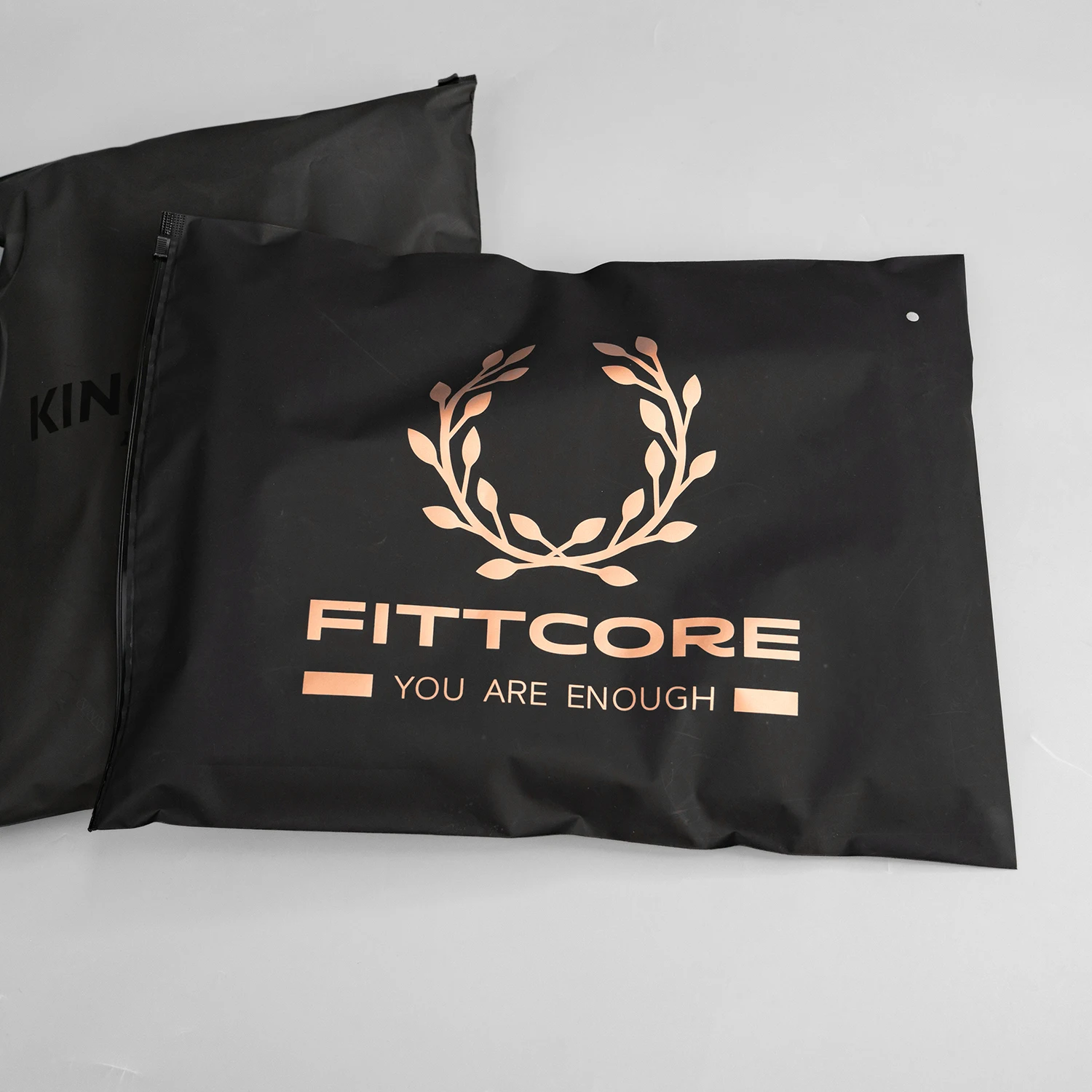 High Quality frosted Zipper Bag Rose gold logo Custom Plastic Shipping T shirt Ziplock Matt clothing packaging bags,garment bag
