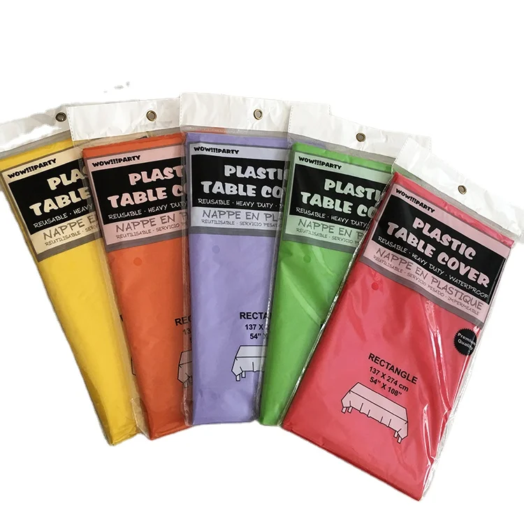 custom logo 12 pack premium plastic all colours tablecloth 54in x 108in plastified table cloths for parties