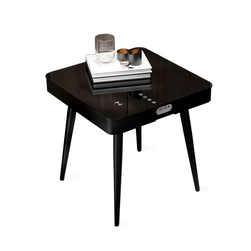 Smart Coffee Table Music Player Small Side Tables With Speaker And USB Wireless Charging For Mobile Phone