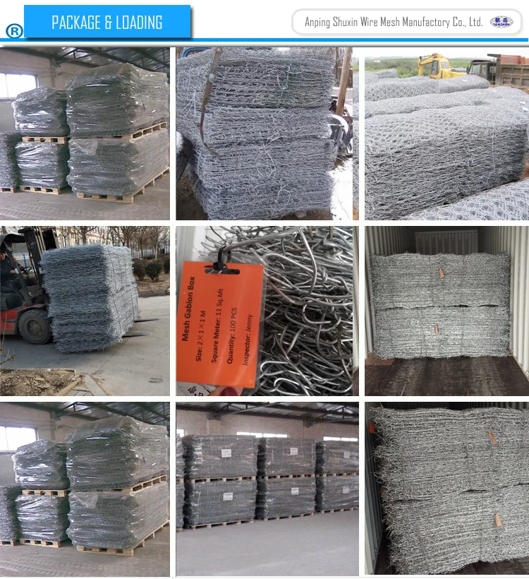 Woven  hexagonal  gabion wire mesh for gabion basket used for River bank protection in Myanmar