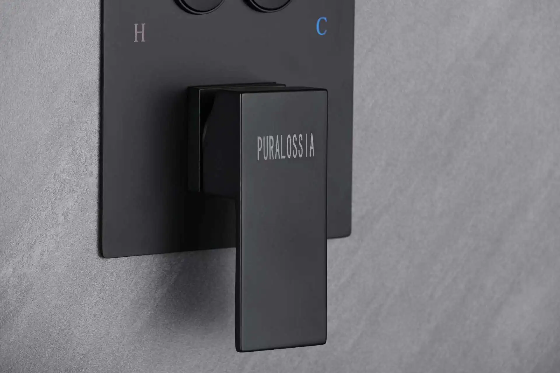 PURALOSSIA High quality all-brass black three function shower faucet  temperature adjustment switch Bathroom Shower System