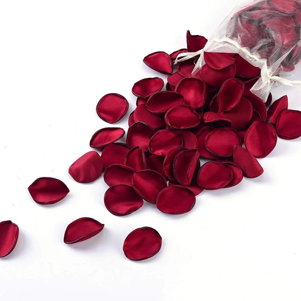 Artificial Silk Rose Petals 200pcs Artificial Flowers Petals Flower Girl Scatter Petals for Wedding Table Centerpieces Wine Red