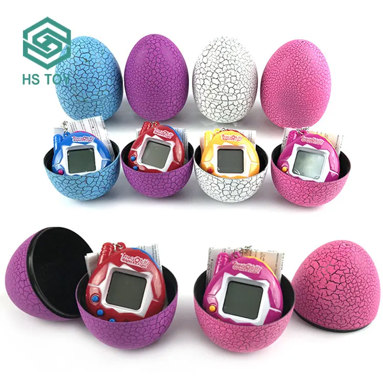 HS Toy Pocket Handheld Game Nostalgic Cyber Mascotas Virtuales Burst Egg Keychain Toys Pets All In One For Sale