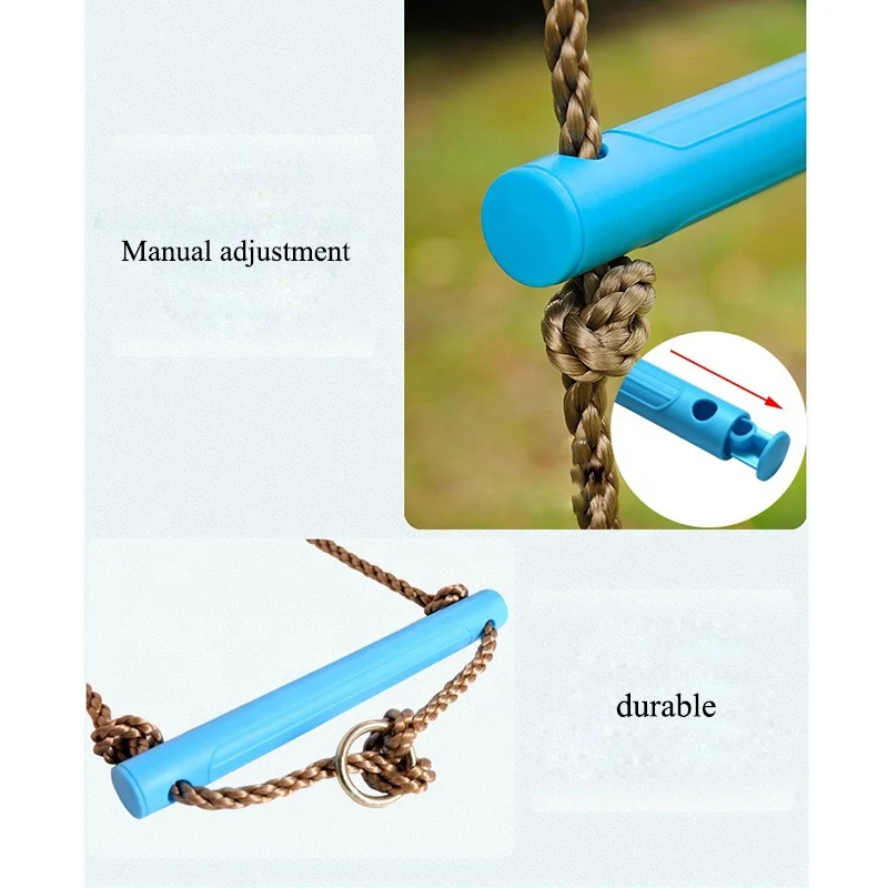  Playground Swingset Climbing Rope Kids Wooden Swing Hanging Ladders for Tree House Play Set