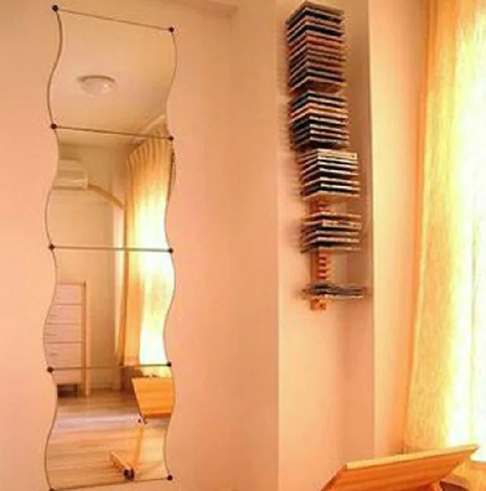 YIYAO Flexible Non Glass Acrylic Mirror Sheet Tiles Self Adhesive Plastic Wall Stickers Mirror