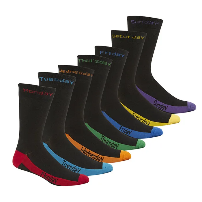
Breathable Men Cotton Socks Seven Days Of The Week Socks, Everyday fresh with 7-Days Cotton Socks for Men 