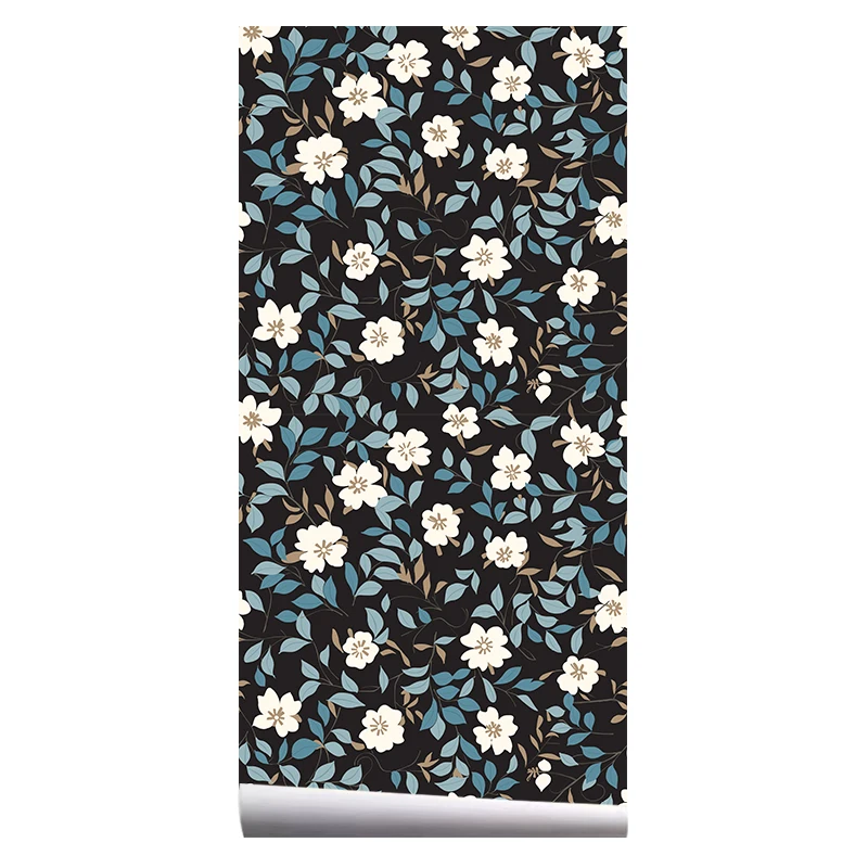 Amazon Hot Sale Modern Self Adhesive Mural Flower Wallpaper 3d For Restaurant Office Wallpaper Roll