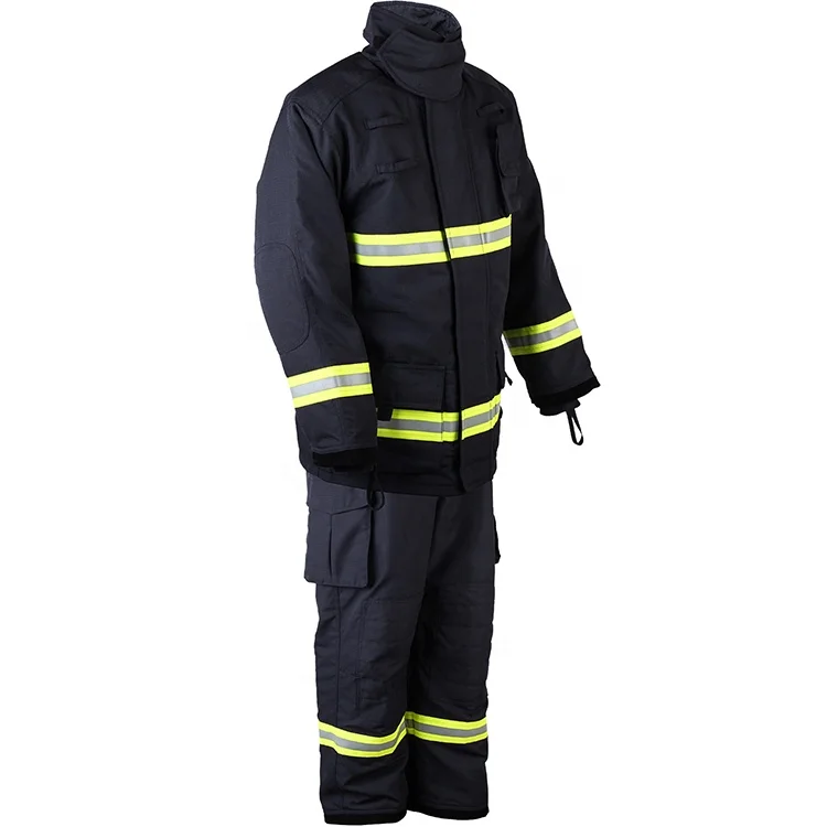 European Standard  EN 469 Aramid Fireman Flame Retardant Fire Fighting Clothing Firefighter Suit