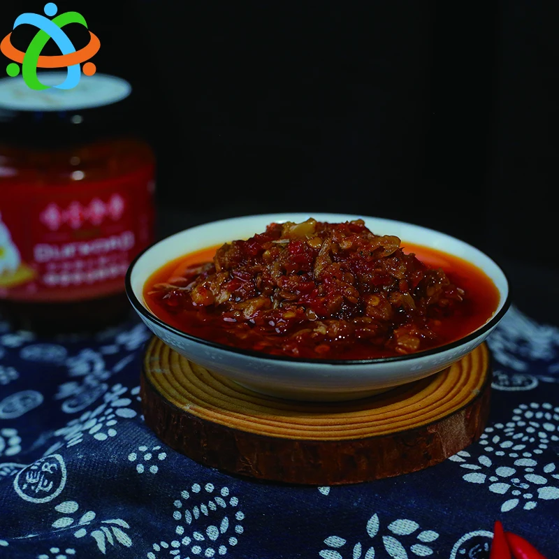 OEM Custom 160g Dried Fish Chili Sauce Glass Bottles Packaging Hot Sauce