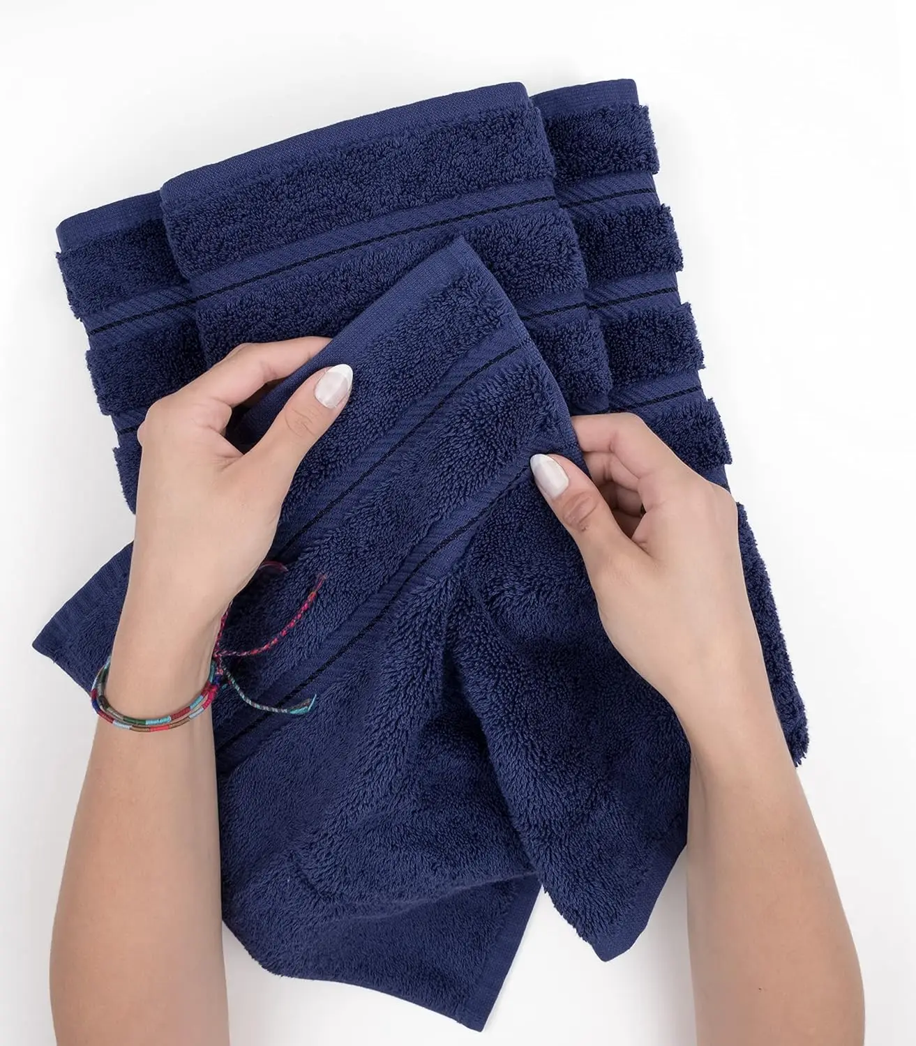 CF CNWH02 Luxury Custom Cotton Hand Towels Set Premium Quality Soft and Absorbent Sustainable for Bath or Home Use for Adults
